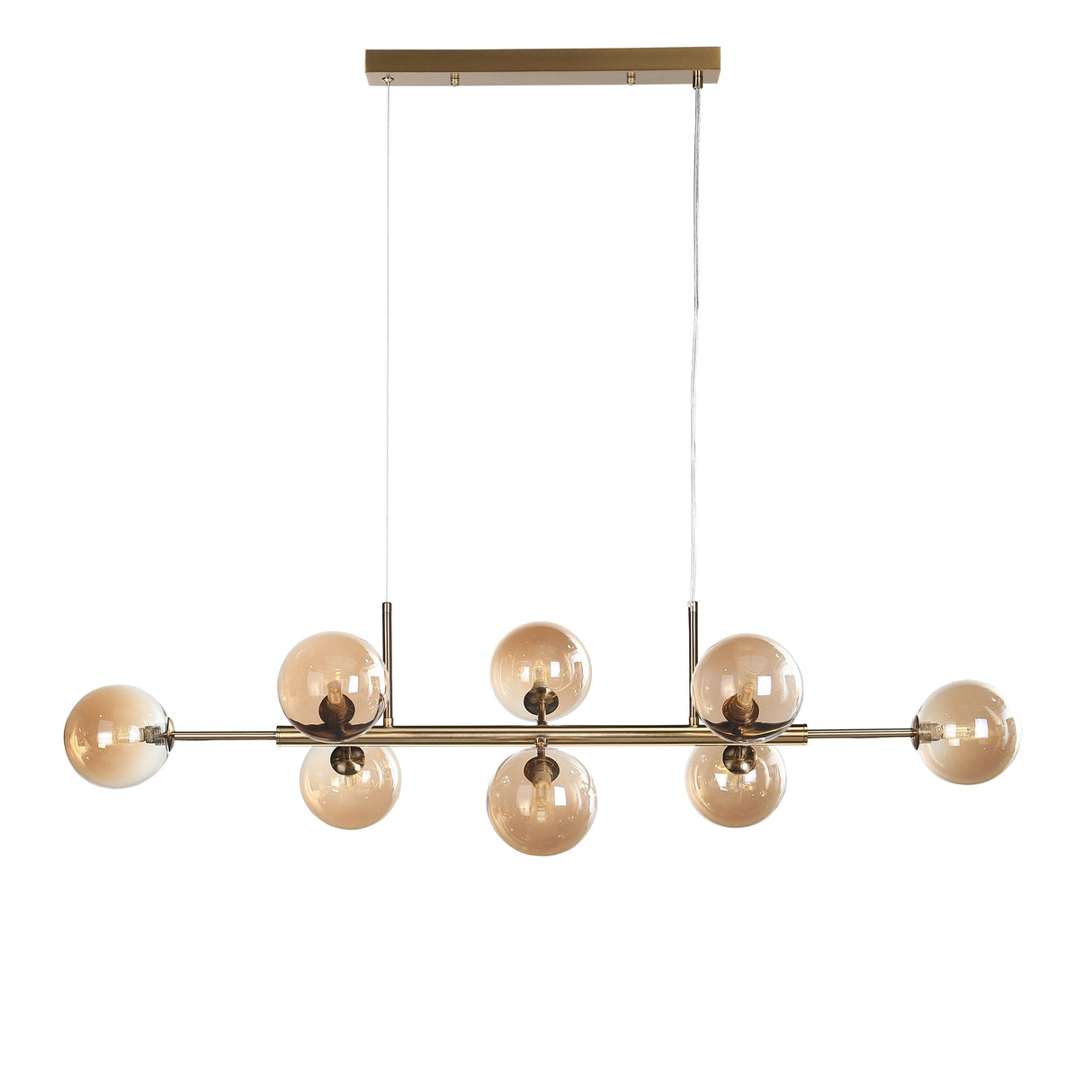 Seti Långbordstaklampa Borstad Mässing/Amber