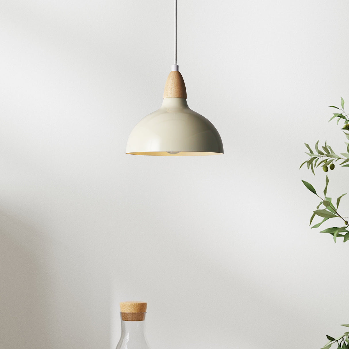 Oak Taklampa Ø19 Glossy Vanilj