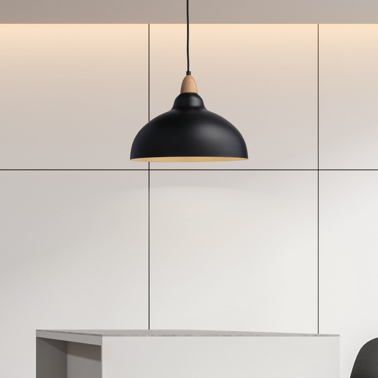 Oak Taklampa Ø35 Ljus Trä/Svart-Lampconcept.se