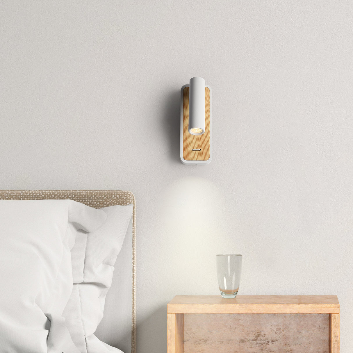 Danta Vägglampa Hvid/Trælook