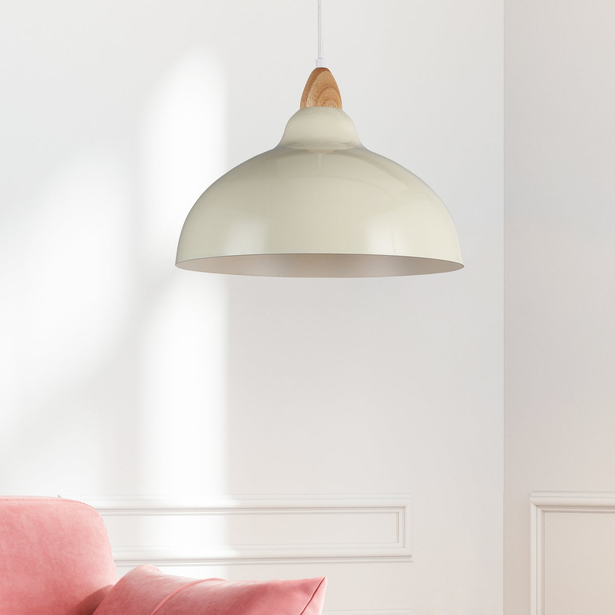 Oak Taklampa Ø35 Glossy Vanilj