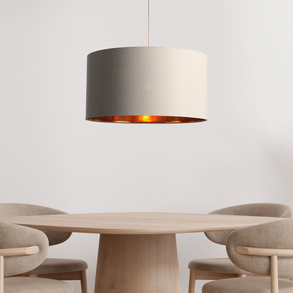 Drum Taklampa Ø50 Linne/Mässing