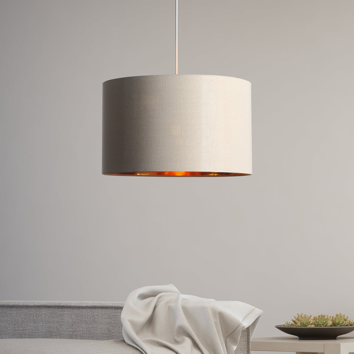 Drum Taklampa Ø40 Linne/mässing