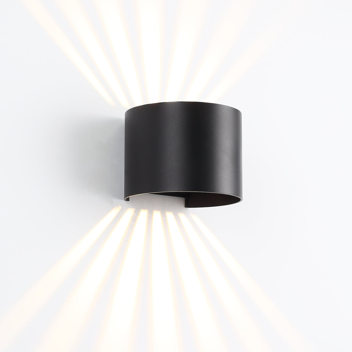 Sunset Round IP54 6W Utomhusvägglampa Svart