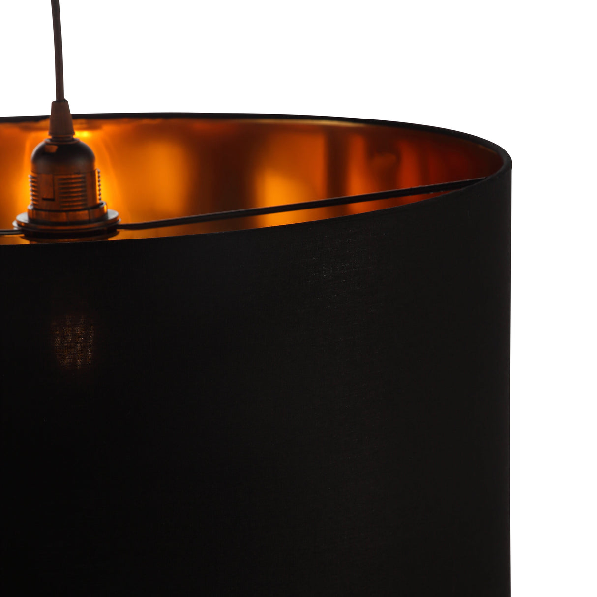 Drum Taklampa Ø50 Svart/Mässing