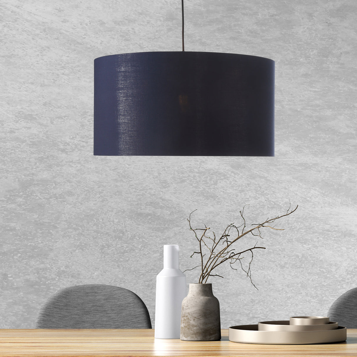 Drum Taklampa Ø50 Blå/Mässing