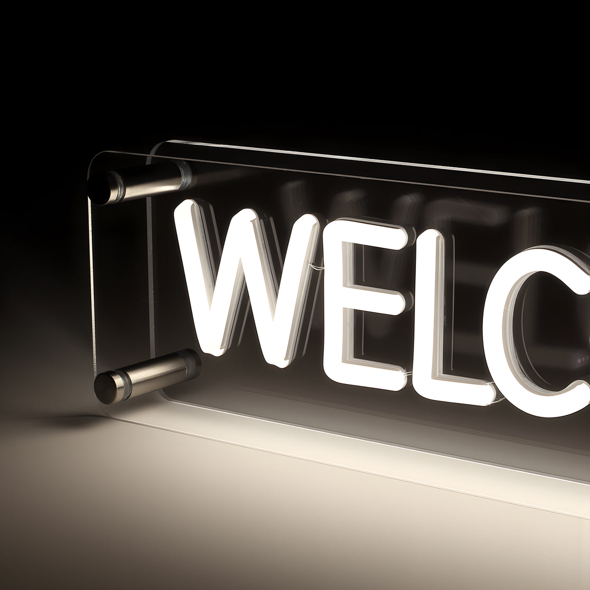 Welcome LED Neon Box Bordlampa