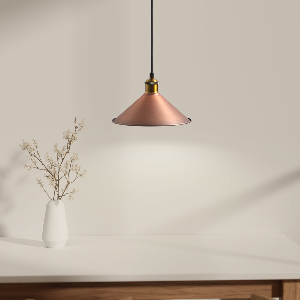 Coffee Taklampa Ø26 Borstad Koppar-Lampconcept.se