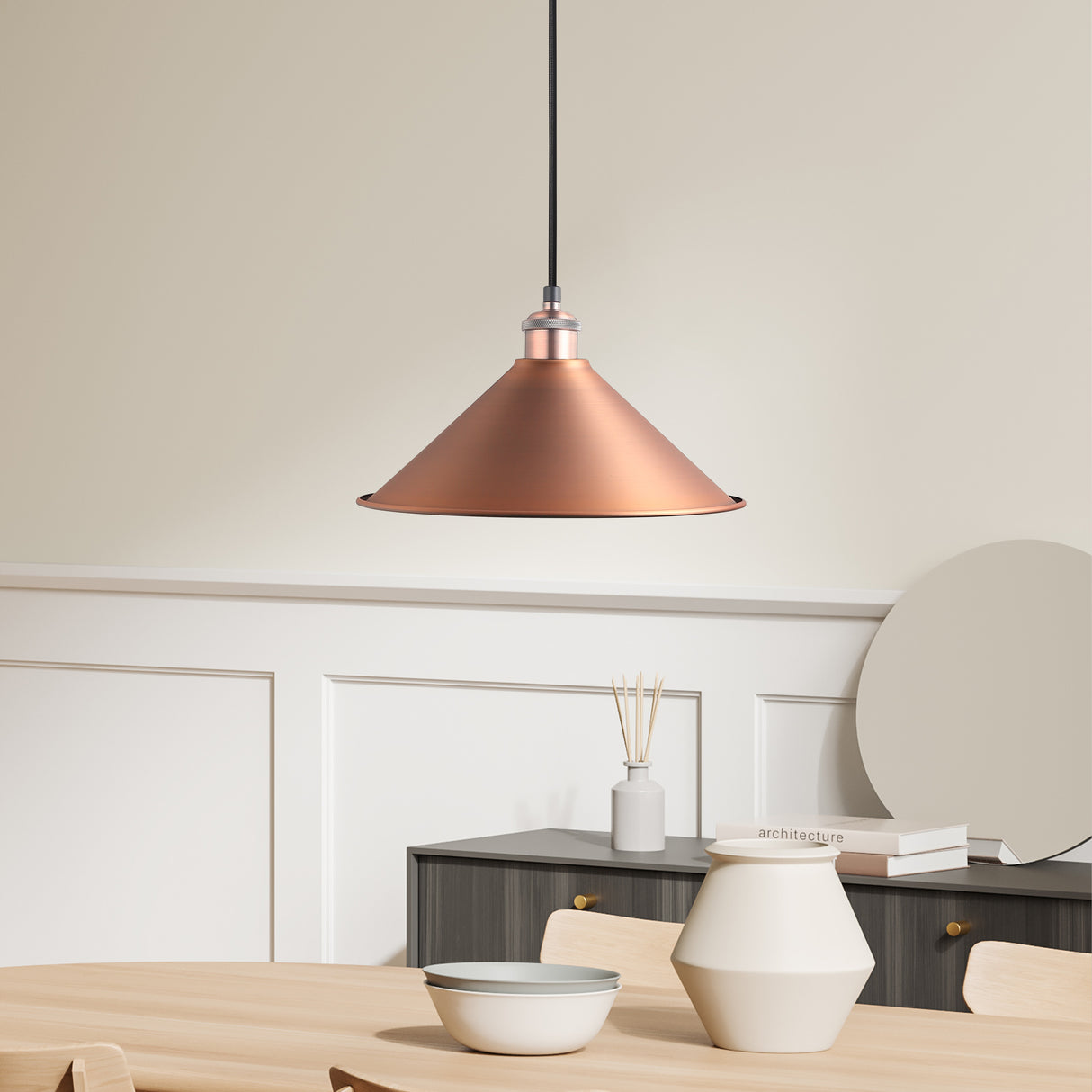 Coffee Taklampa Ø30 Borstad Koppar