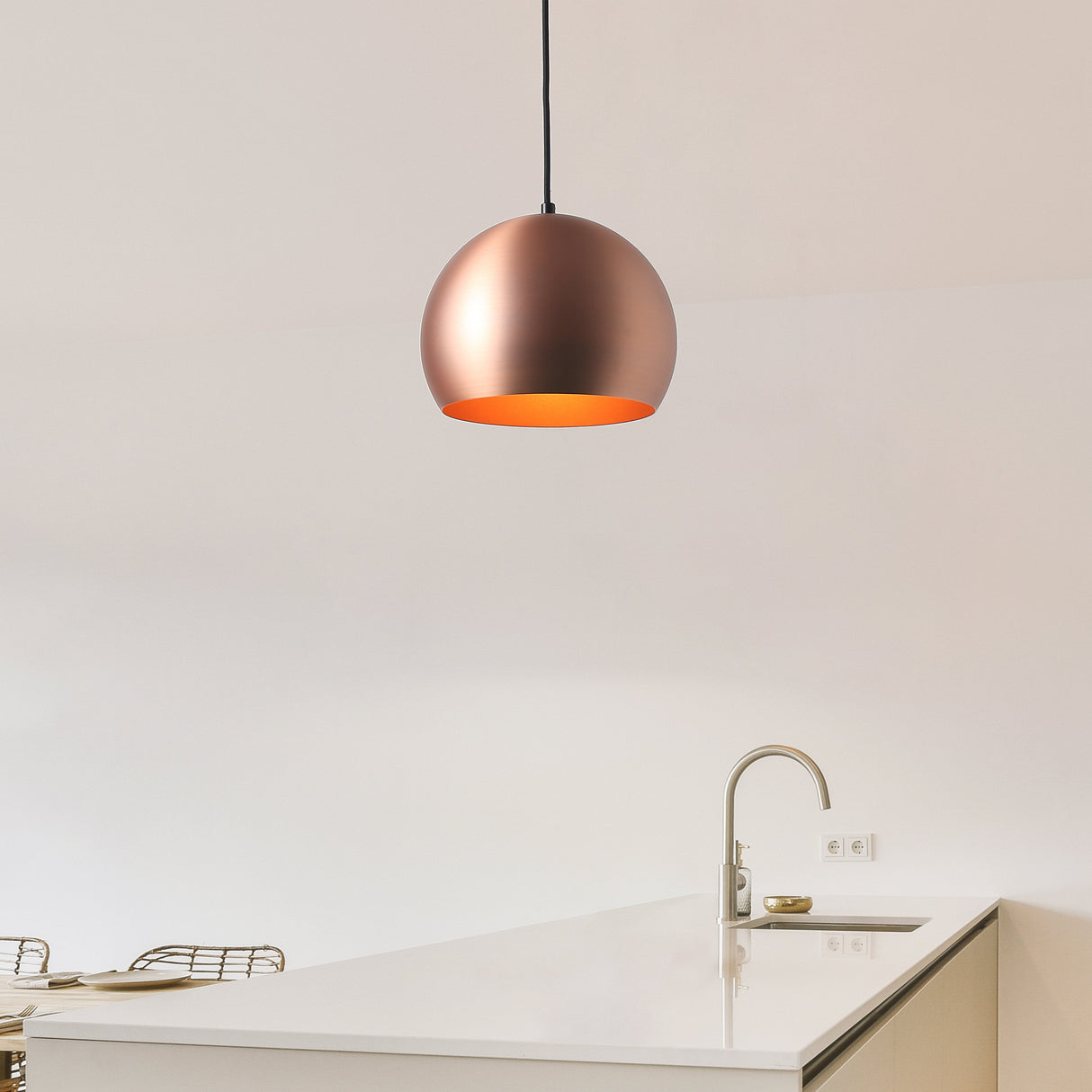 Mellow Taklampa Ø25 Borstad Koppar-Lampconcept.se