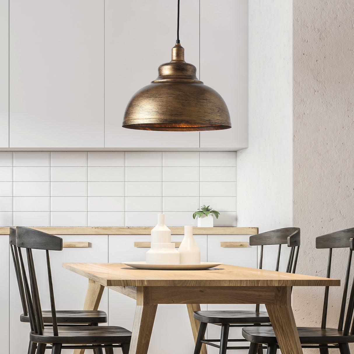 Norman Taklampa Ø40 Antik Mässing