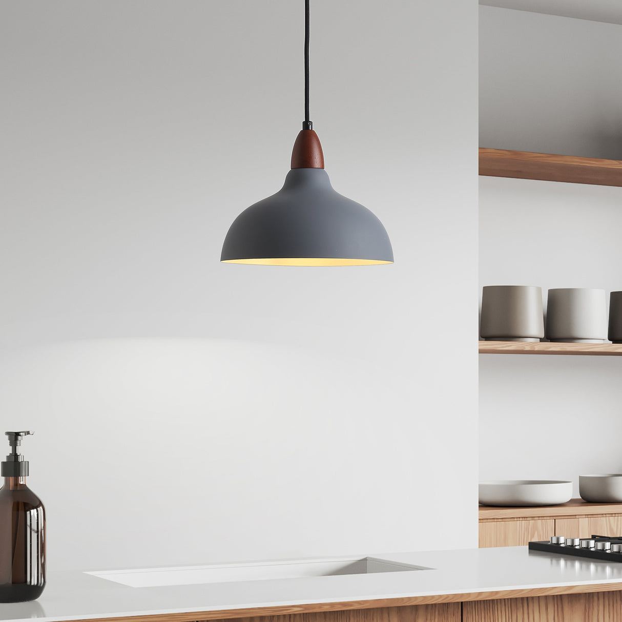 Oak Taklampa Ø24 Grå-Lampconcept.se