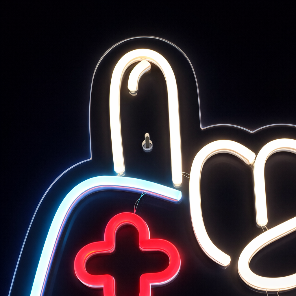 Joystick Hand Sign Neon Vägglampa