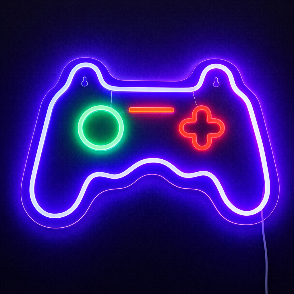 Joystick Neon Vägglampa Blå