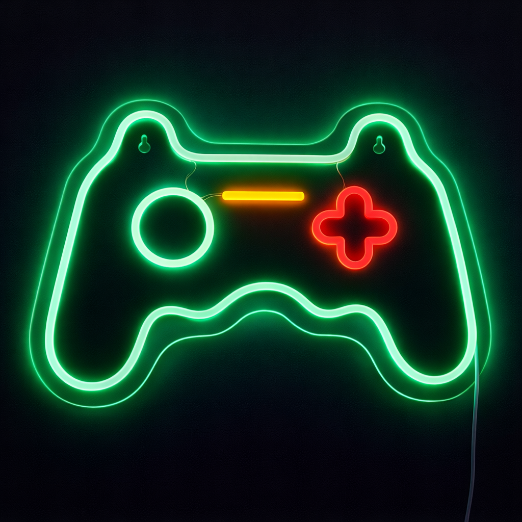 Joystick Neon Vägglampa Grön