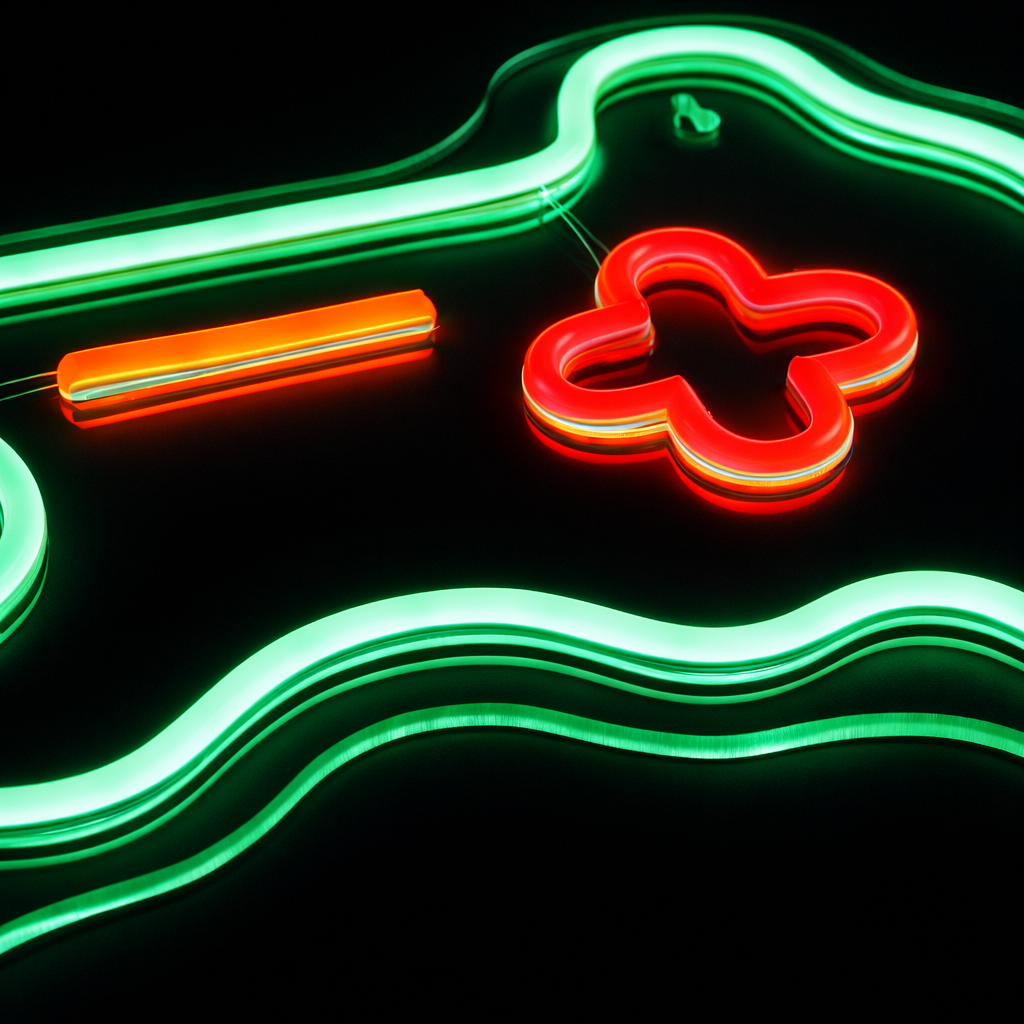 Joystick Neon Vägglampa Grön