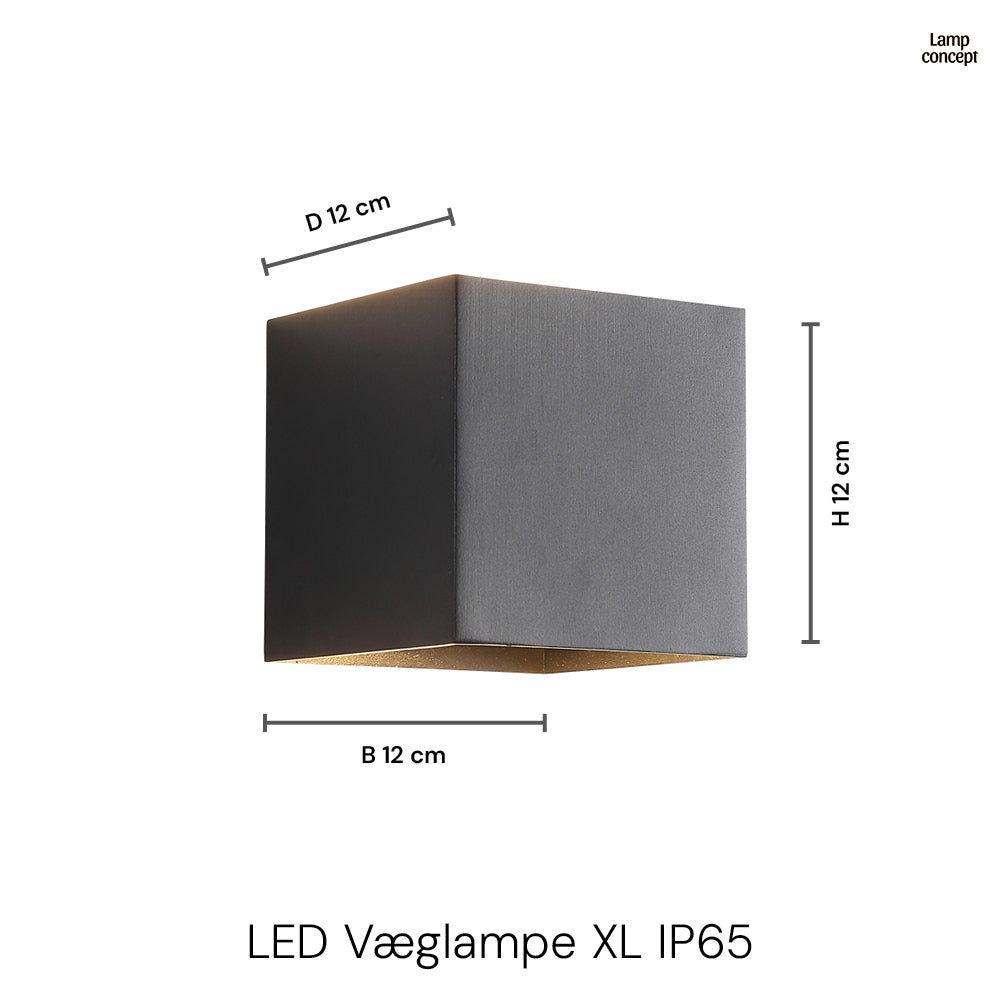 LED Vägglampa XL IP54 20W Utomhus Svart