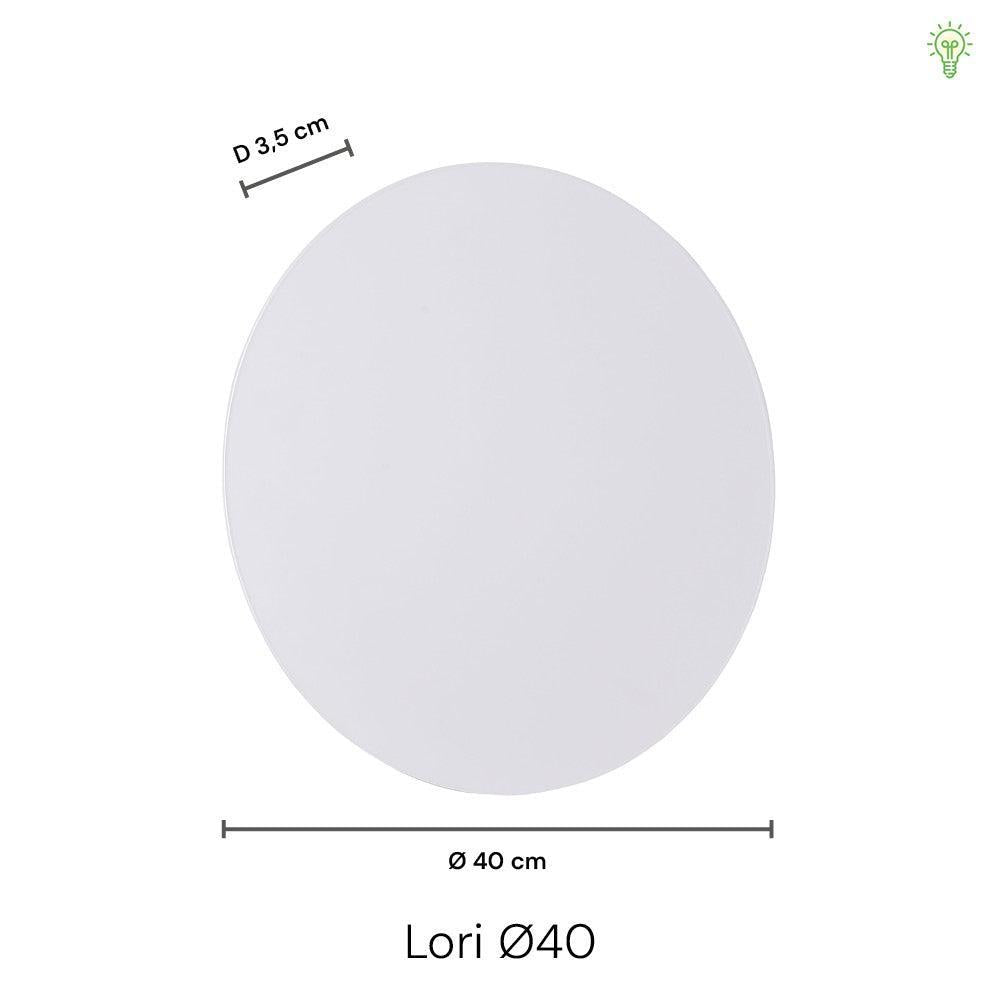 Lori Vägglampa Ø40 Vit-Lampconcept.se