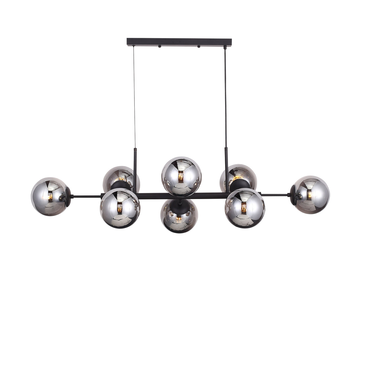 Lugano Långbordstaklampa Svart/Smoke-Lampconcept.se