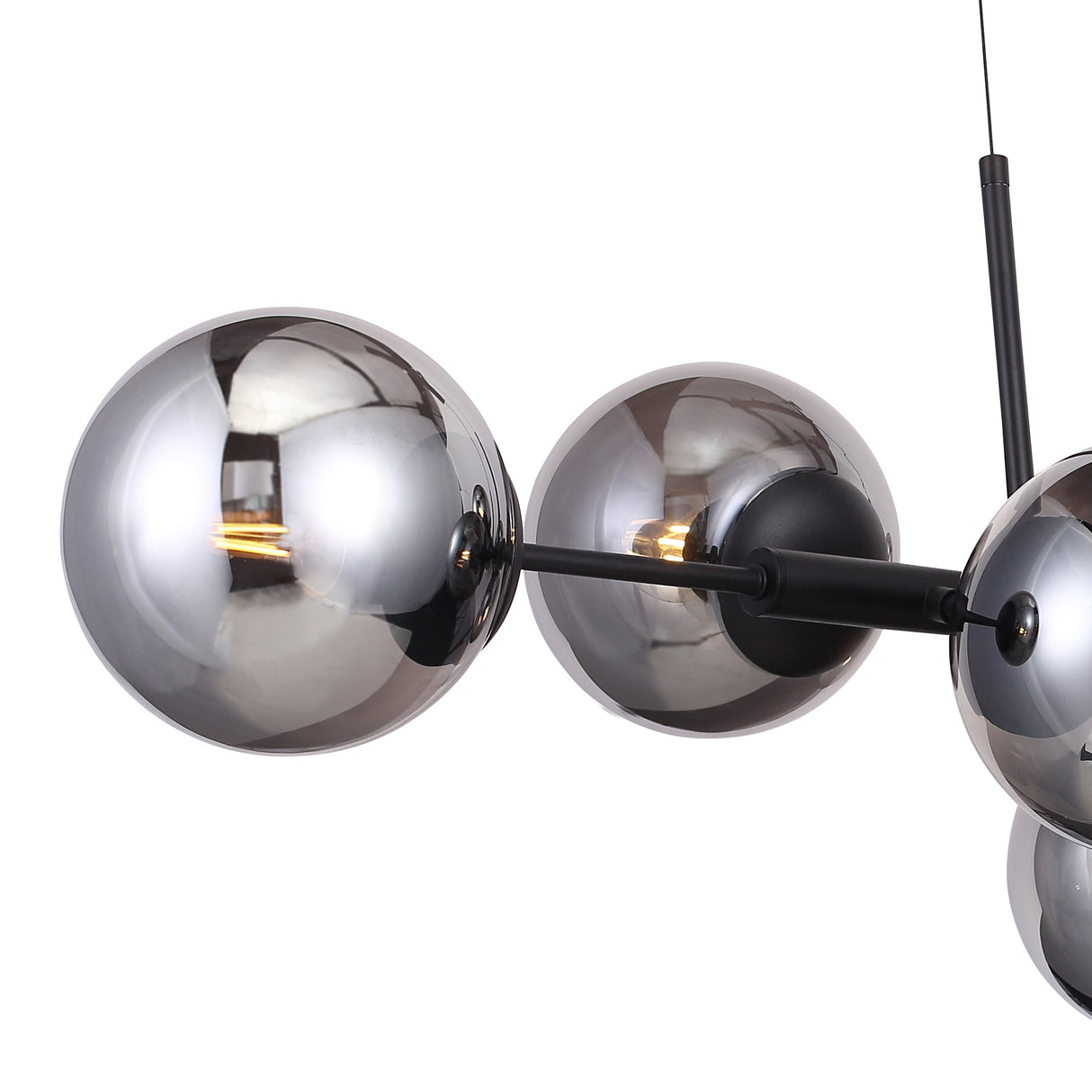 Lugano Långbordstaklampa Svart/Smoke-Lampconcept.se