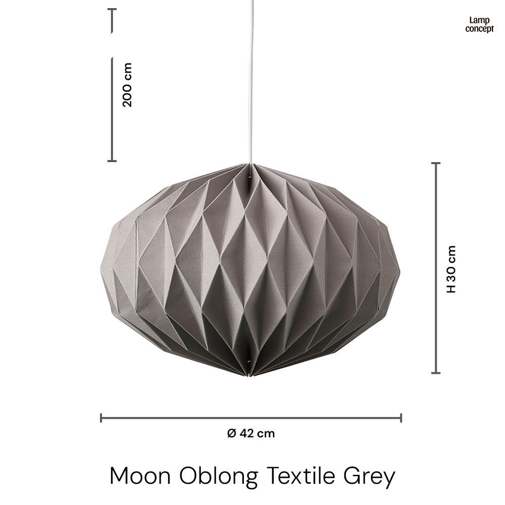 Moon Oblong Textile Grey