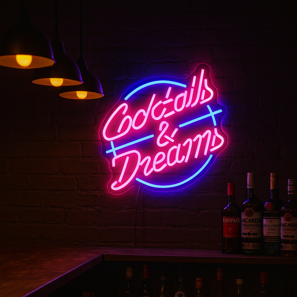 Cocktails and Dreams Neon vägglampa