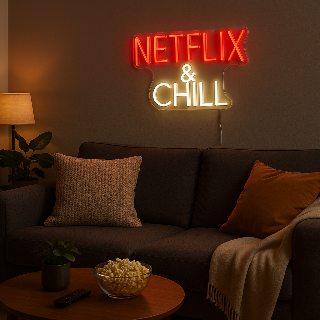 Netflix & Chill Neon Vägglampa