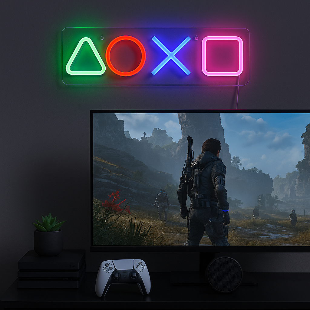 Playstation Neon Vägglampa