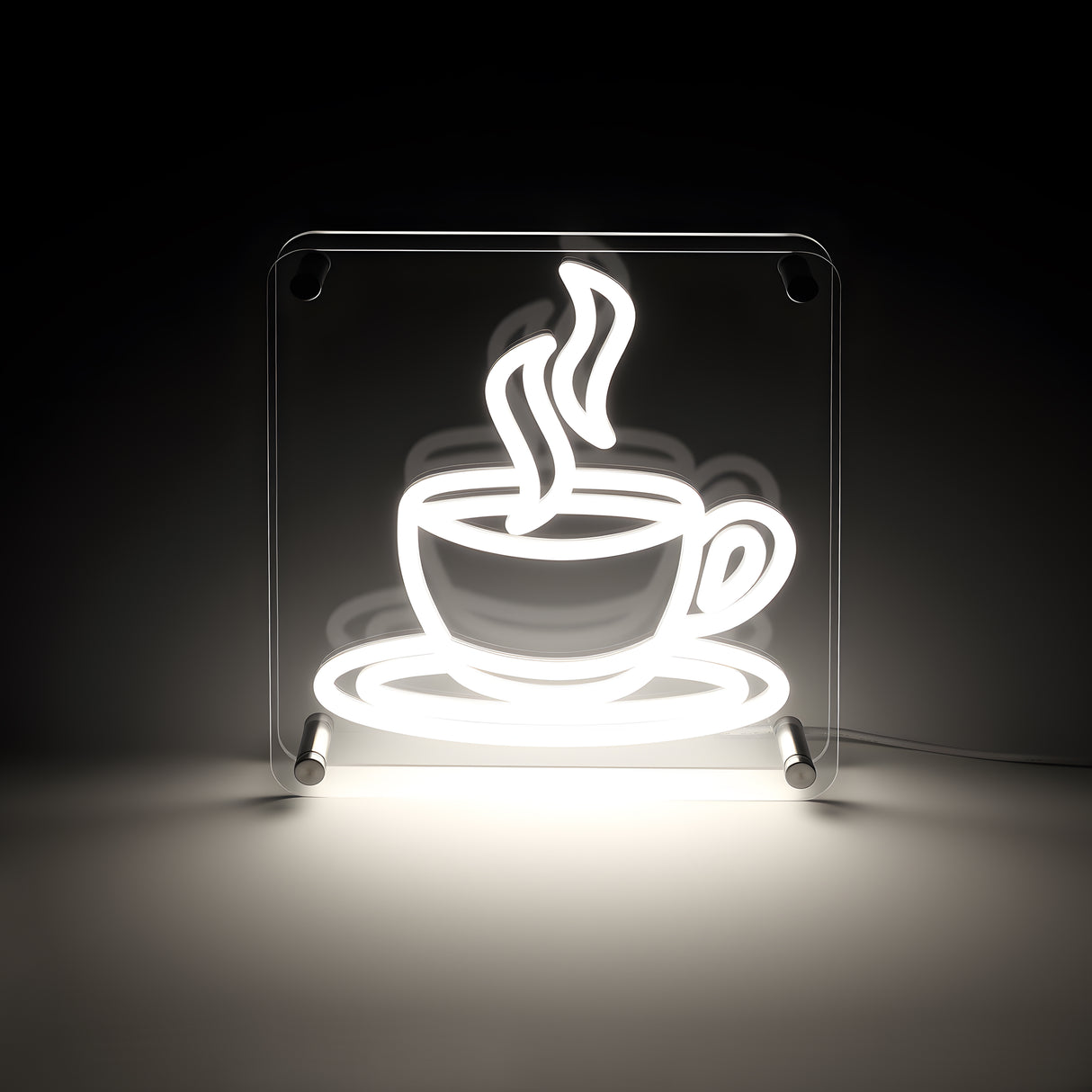 Coffee LED Neon Box Bordlampa