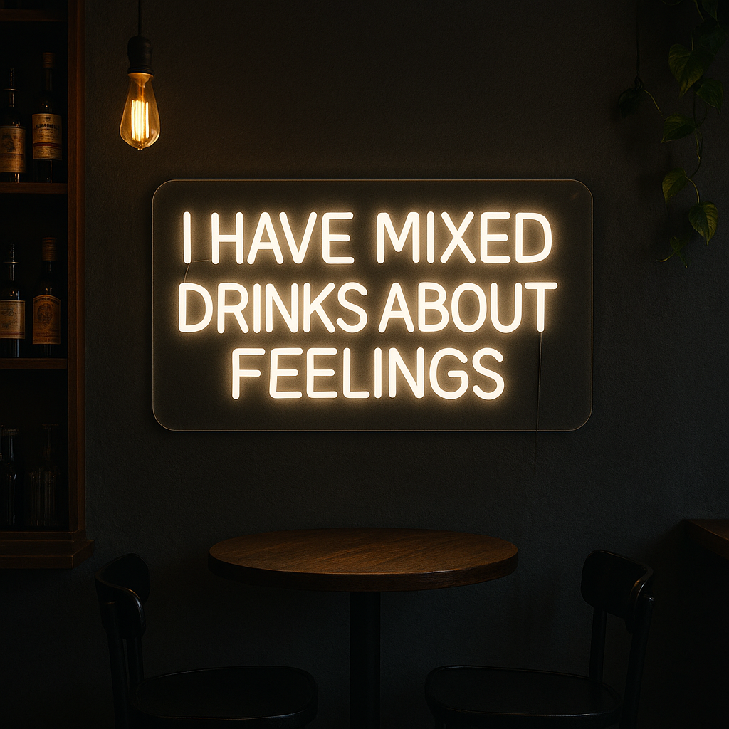 I Have Mixed Drinks About Feelings Neon Vägglampa