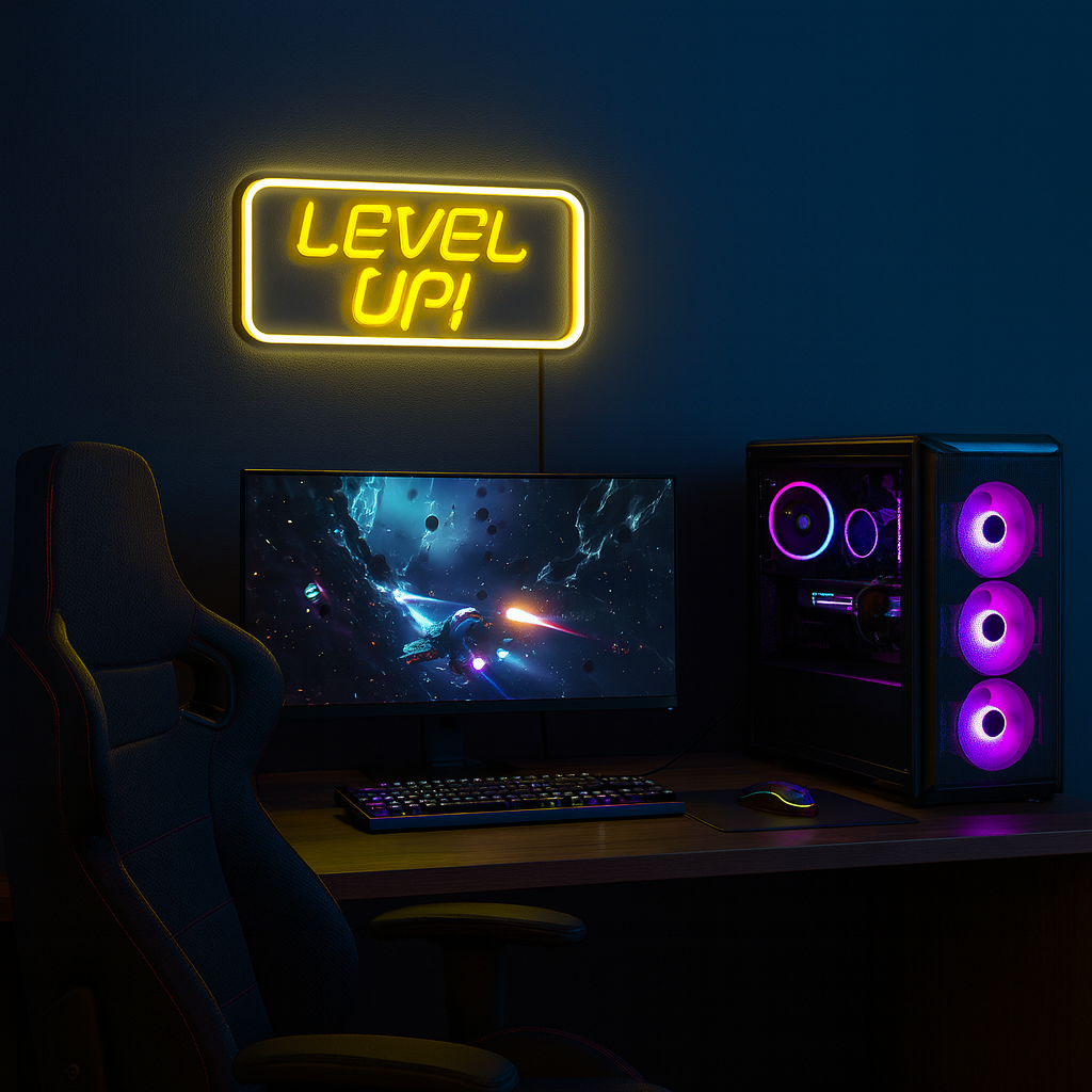Level Up Neon Vägglampa