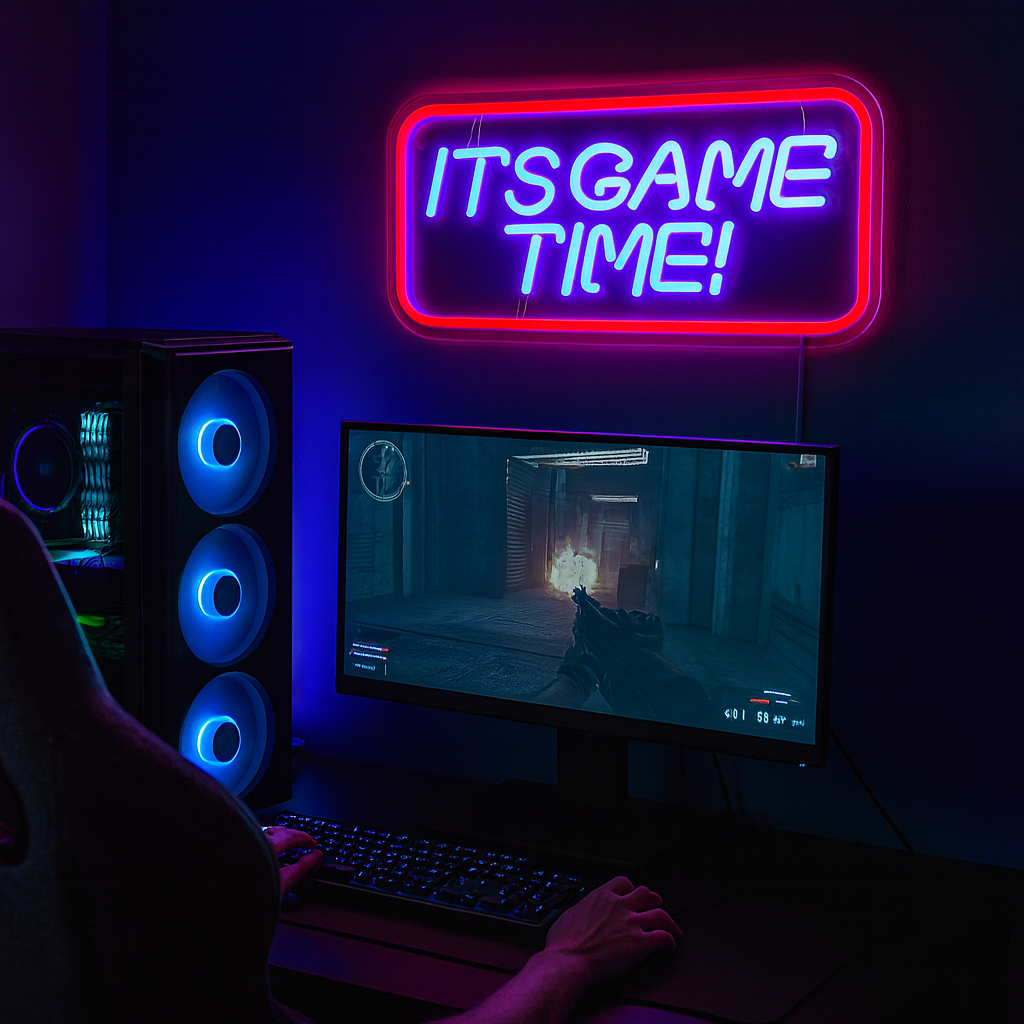 Its Game Time Neon Vägglampa-Lampconcept.se
