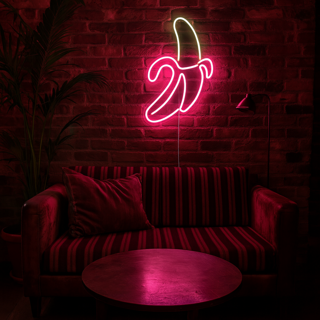 Banana Neon Vägglampa Pink-Lampconcept.se