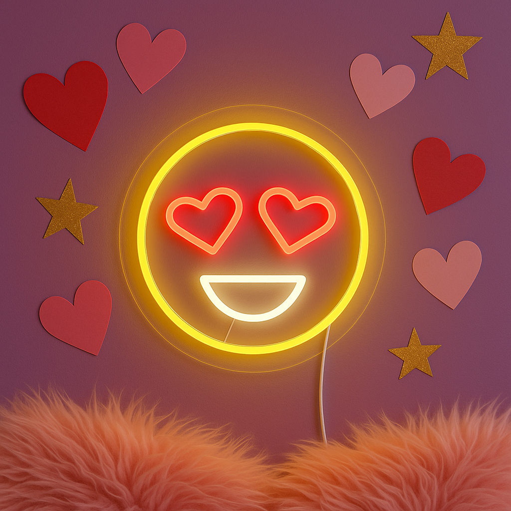Emoji Love Neon Vägglampa
