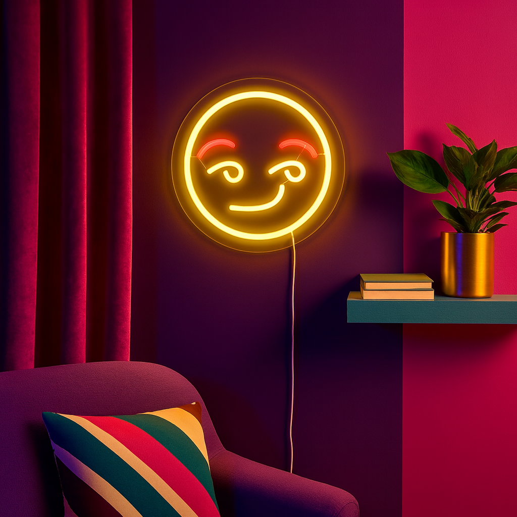 Emoji Flirty Neon Vägglampa