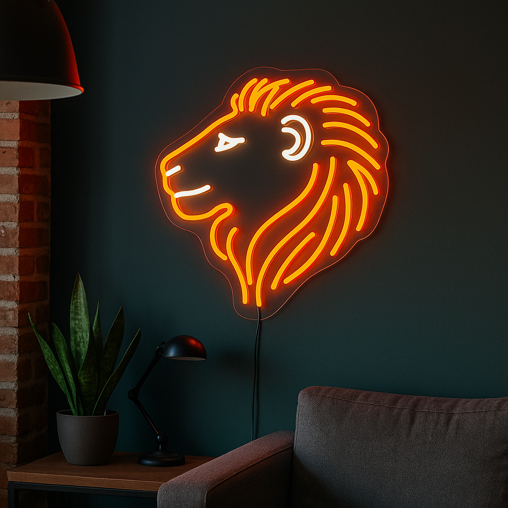 Lion Neon Vägglampa