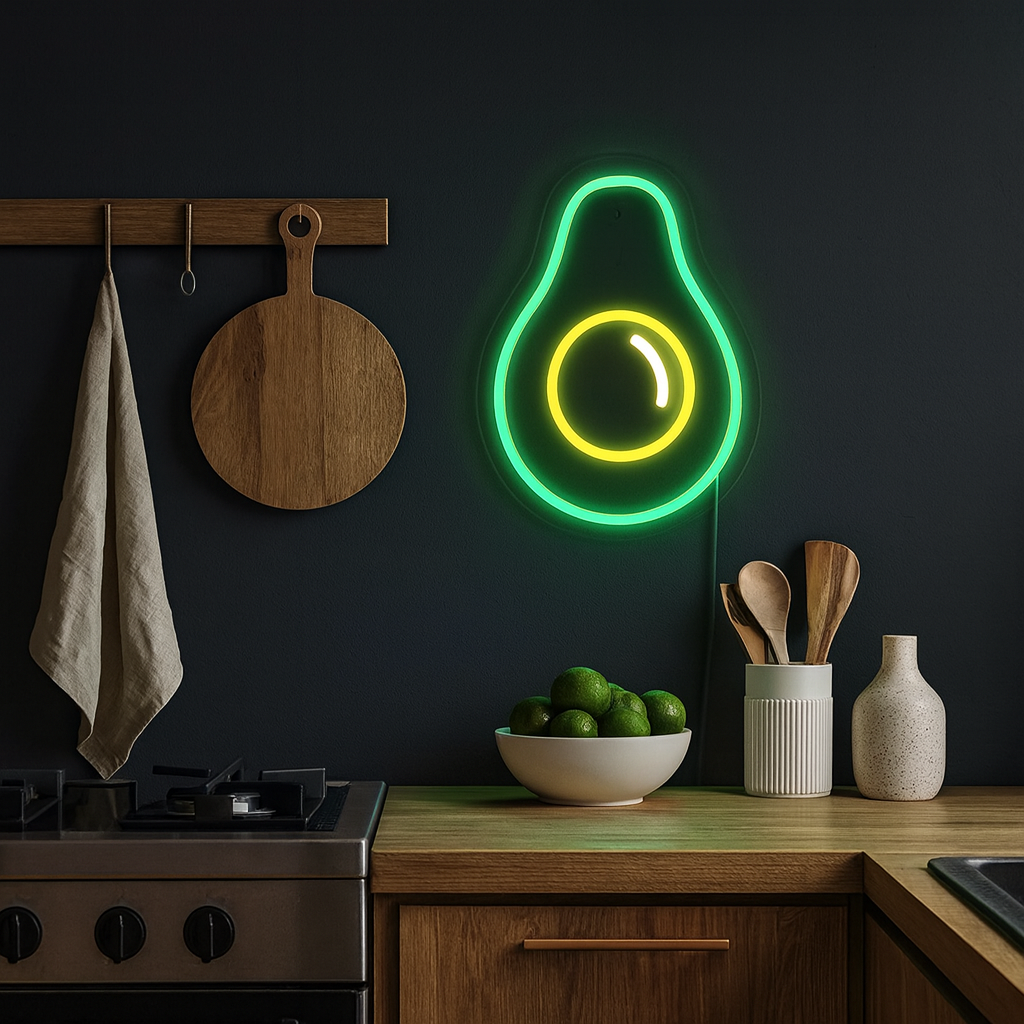 Avocado Neon Vägglampa