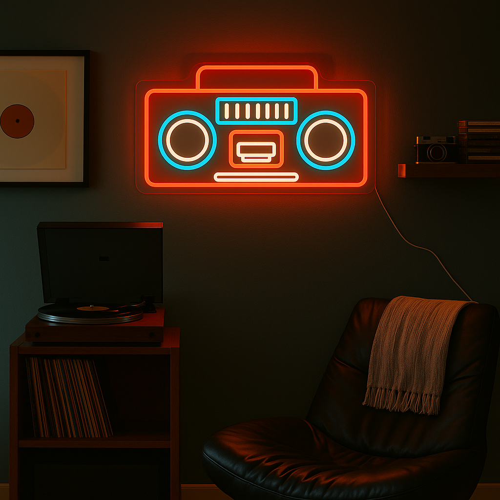 Radio Neon Vägglampa