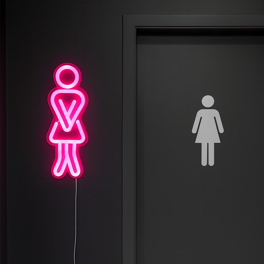 WC Woman Neon Vägglampa