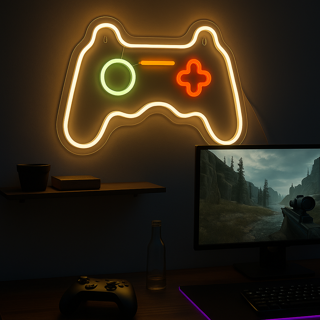 Joystick Neon Vägglampa Vit-Lampconcept.se