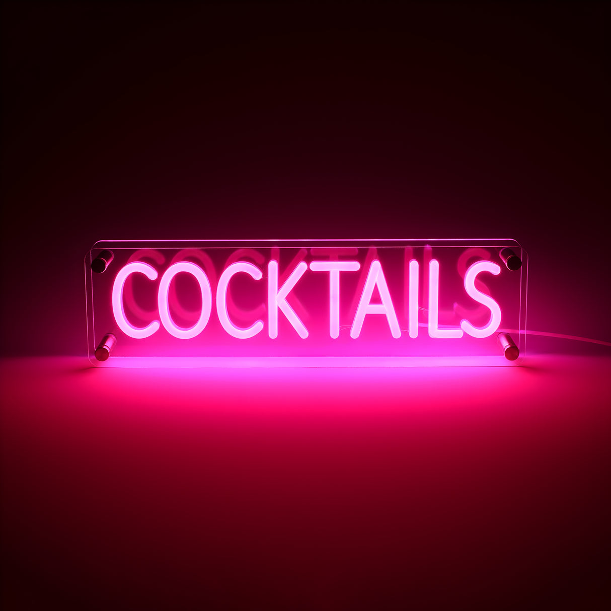 Cocktails LED Neon Box Bordlampa