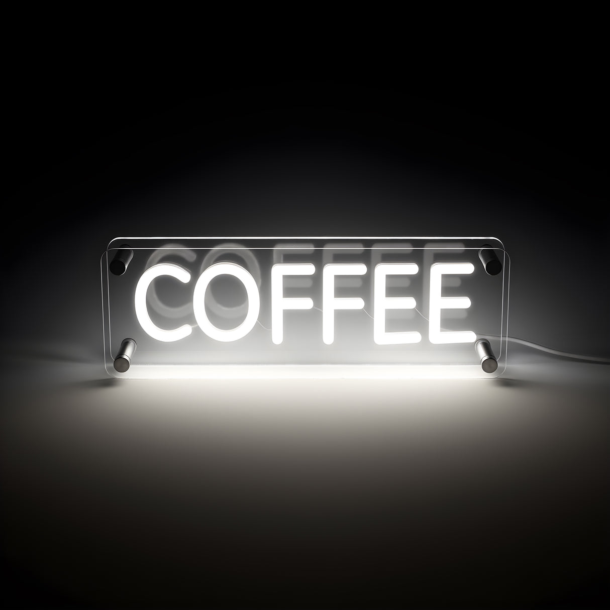 Coffee LED Neon Box Bordlampa