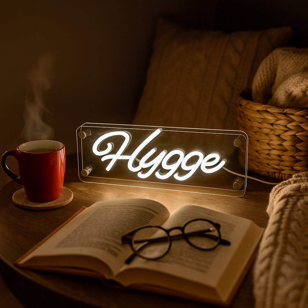 Hygge LED Neon Box Bordlampa