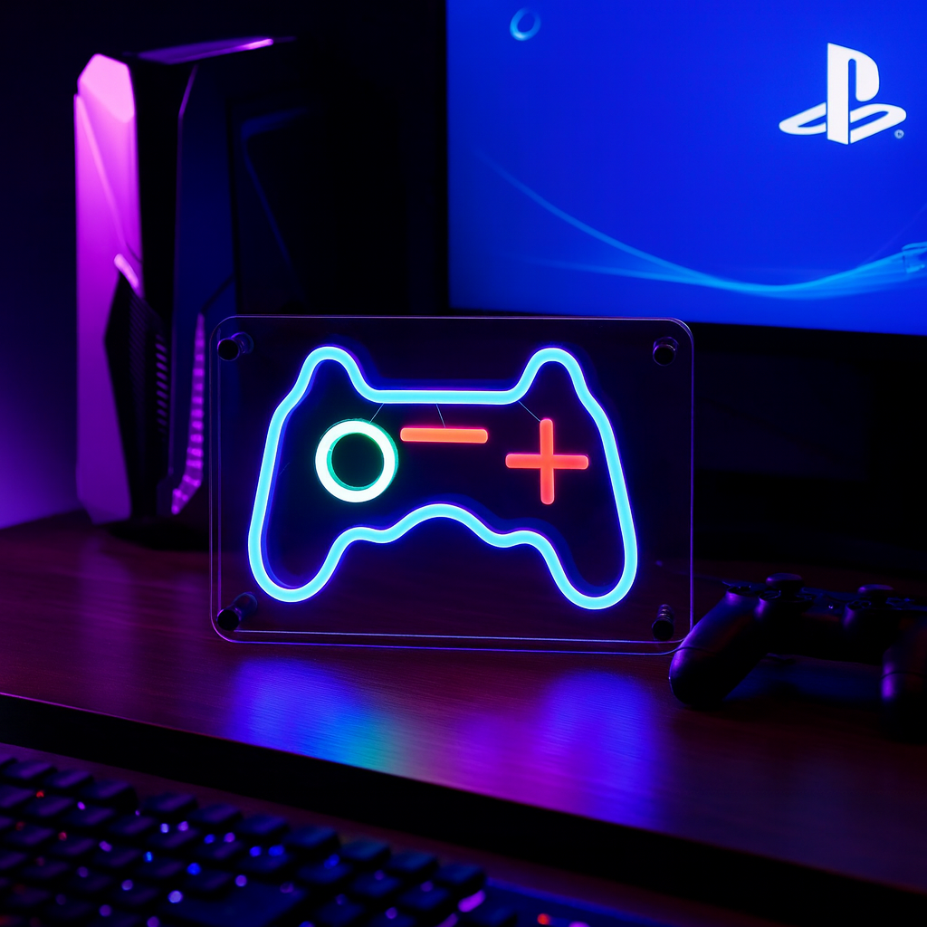 Joystick LED Neon Box Bordlampa