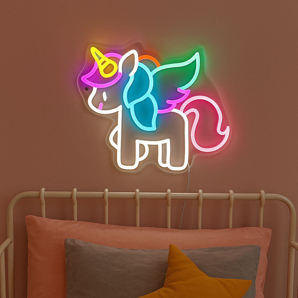 Unicorn Baby Neon Vägglampa