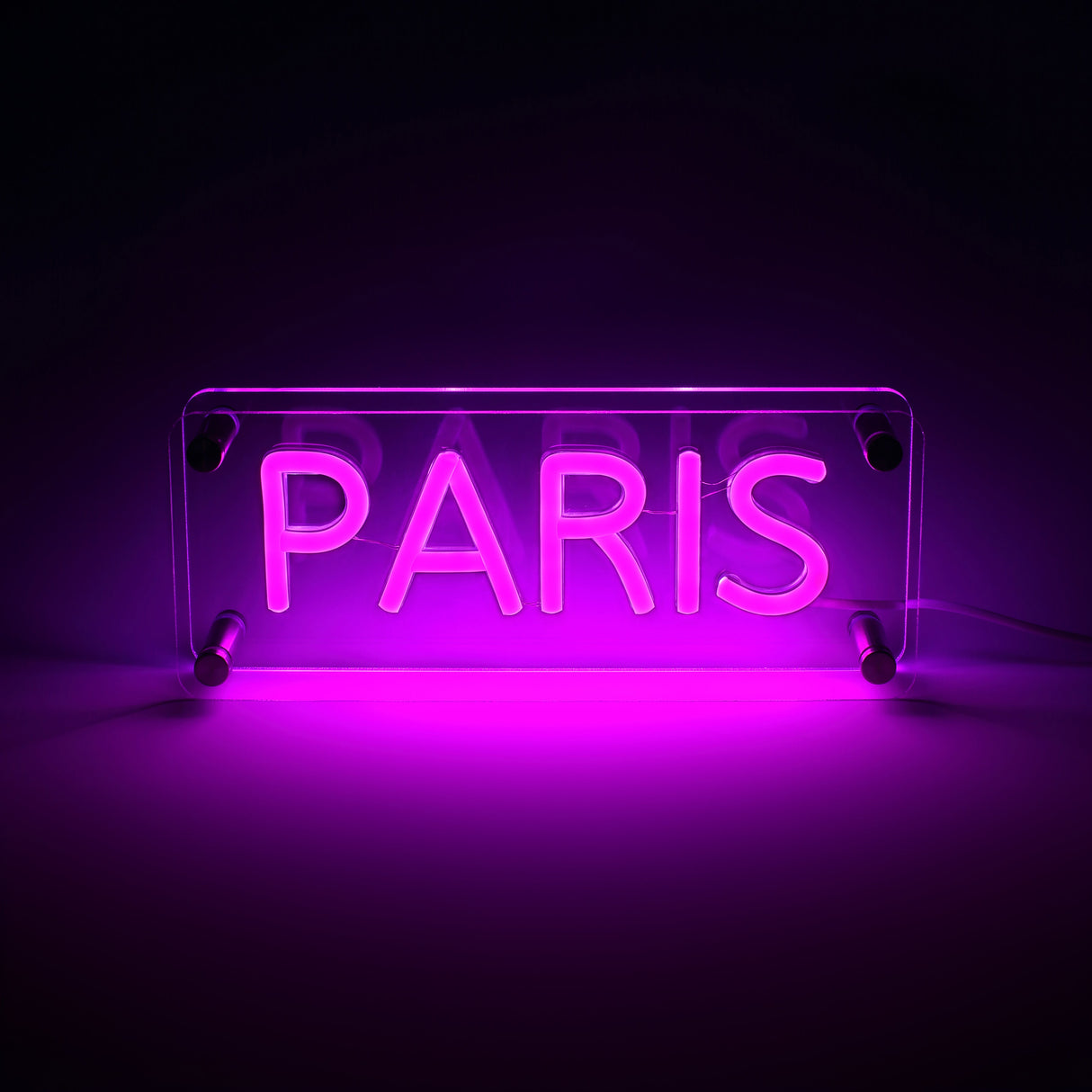 Paris LED Neon Box Bordslampa