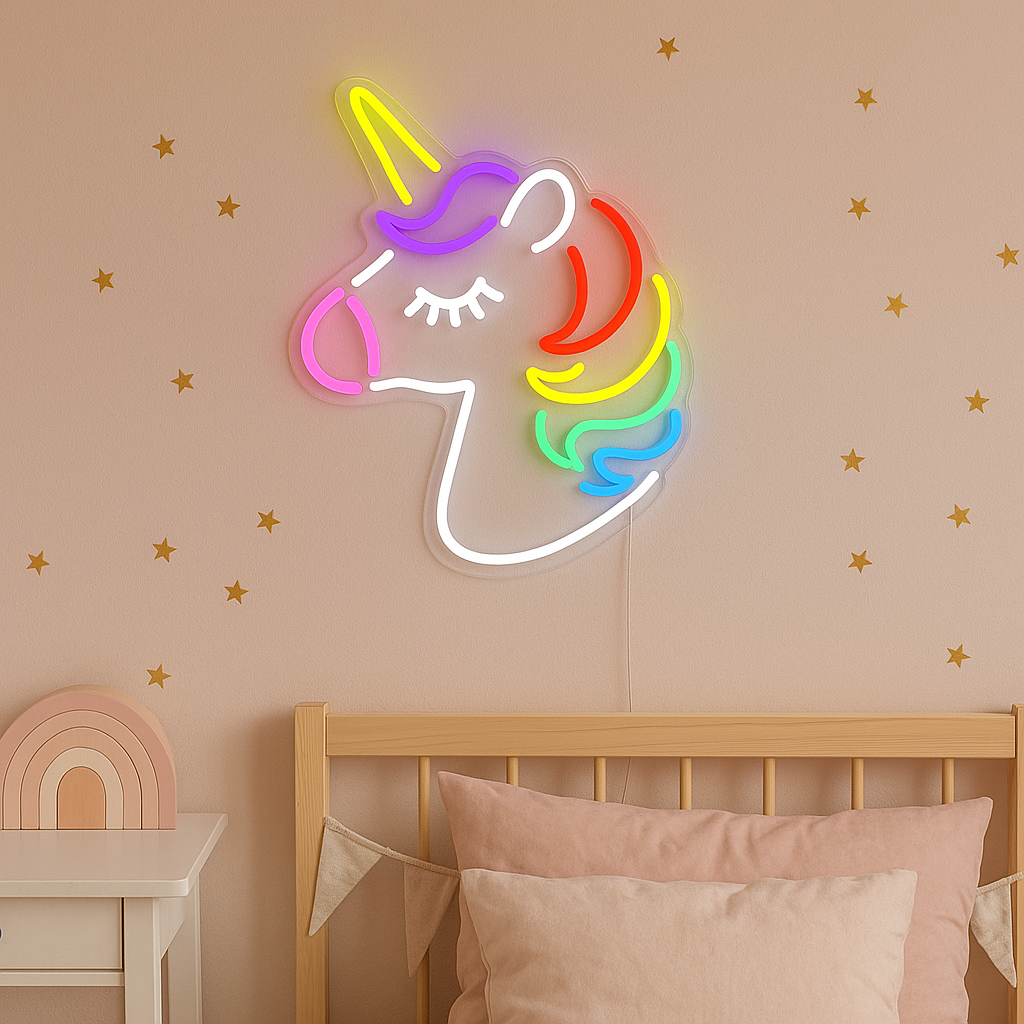 Unicorn Neon Vägglampa