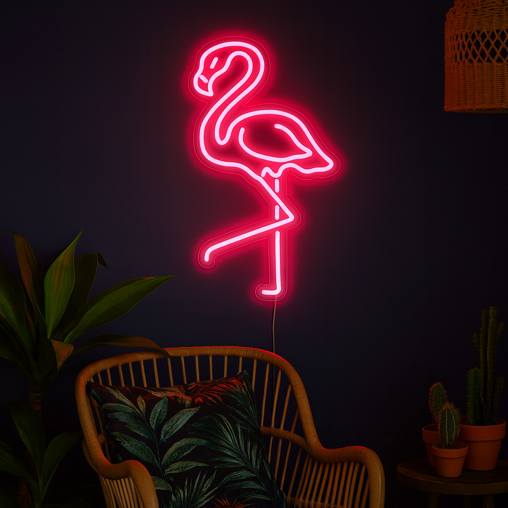 Flamingo Neon Vägglampa