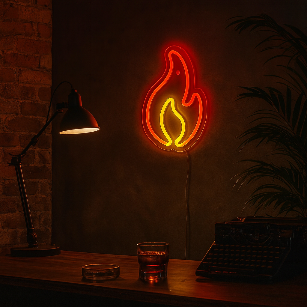 Fire Neon Vägglampa