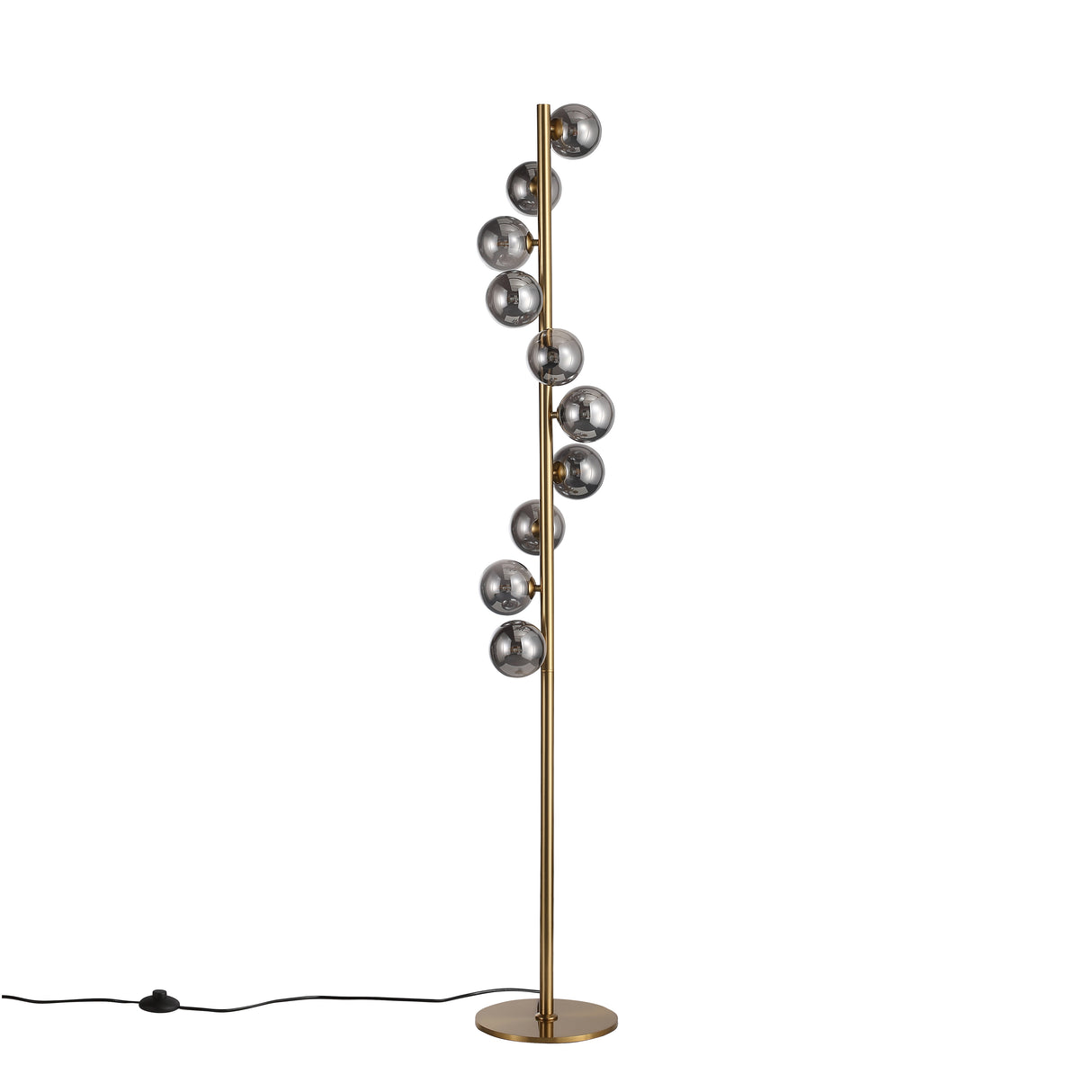 Trento Golvlampa Mässing/Rökfärgad-Lampconcept.se